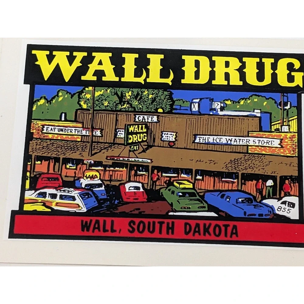 Vintage Baxter Lane Decal Wall Drug South Dakota Art Travel Cars‎ State America
